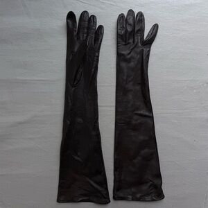 PORTOLANO OPERA LENGTH LEATHER GLOVES 100% Leather and silk lining NEW